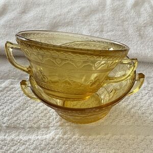Amber Glass Teacup Set
